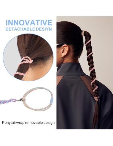 Tiras de Cabello Espiral FVOLREM 66 cm Multicolor - 3 Pcs