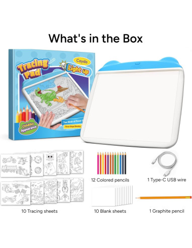 Almohadilla de Dibujo Iluminada Caydo 31.5x22.1cm Azul