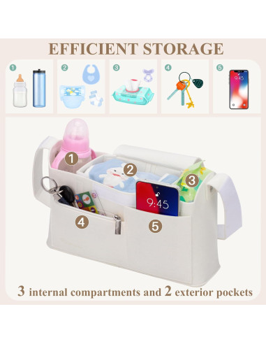 Bolsa Organizadora de Carrito PACMAXI Beige - Fieltro, 7.57L