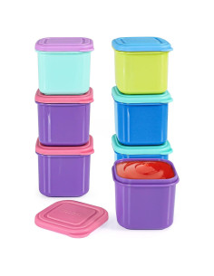 Contenedor de Aderezos Caperci 6 Piezas 90ml Apilables a Prueba de Fugas