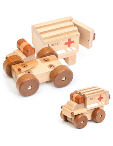 Juguete de Coche de Madera Magnético Ambulancia Totatatree