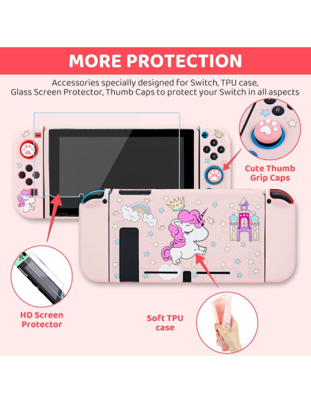 Funda de Transporte Rosa Unicornio para Nintendo Switch - GLDRAM Funda de Transporte Rosa Unicornio para Nintendo Switch - GLDRAM