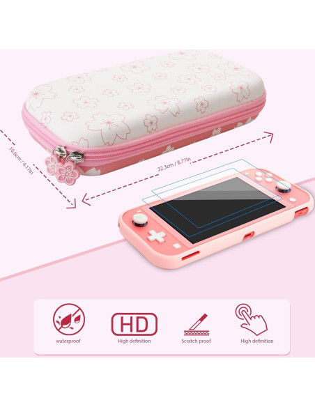 Funda Rosa Sakura HYPERCASE para Nintendo Switch Lite con Accesorios