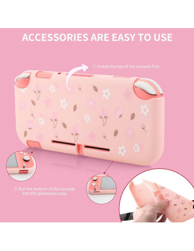 Funda Rosa Sakura HYPERCASE para Nintendo Switch Lite con Accesorios