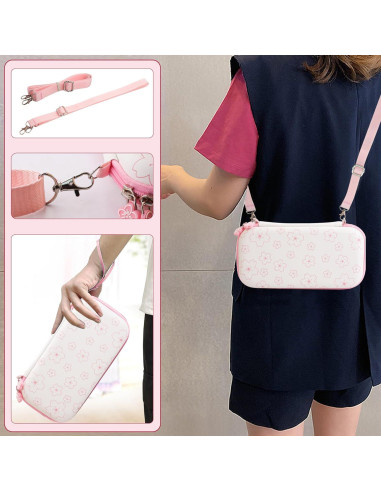 Funda Rosa Sakura HYPERCASE para Nintendo Switch Lite con Accesorios