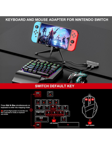 Adaptador de Teclado y Ratón Arvin para PS4/Xbox/Switch - Mapeo Personalizado