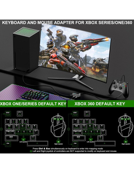 Adaptador de Teclado y Ratón Arvin para PS4/Xbox/Switch - Mapeo Personalizado