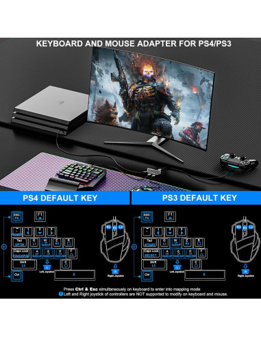 Adaptador de Teclado y Ratón Arvin para PS4/Xbox/Switch - Mapeo Personalizado