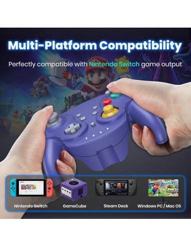 Controlador Inalámbrico NGC SAFFUN para Switch y PC - Índigo