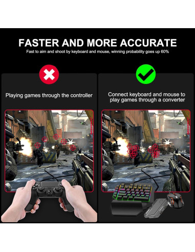 Adaptador de Teclado y Ratón Arvin para PS4/Xbox/Switch - Mapeo Personalizado