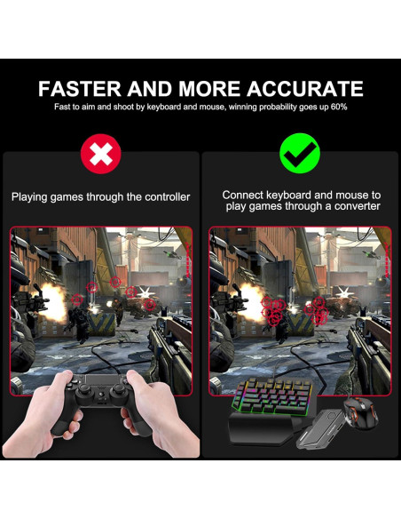 Adaptador de Teclado y Ratón Arvin para PS4/Xbox/Switch - Mapeo Personalizado