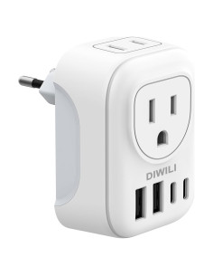 Adaptador de Enchufe de Viaje Europeo 6 en 1 Ouli SL-148US