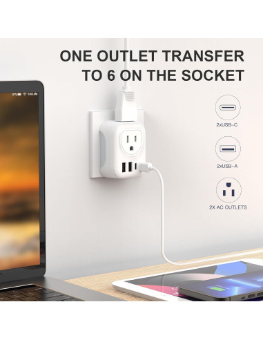 Adaptador de Enchufe de Viaje Europeo 6 en 1 Ouli SL-148US