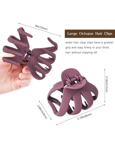 Garras de Cabello Antideslizantes Lolalet - Paquete de 5 Clips Multicolor