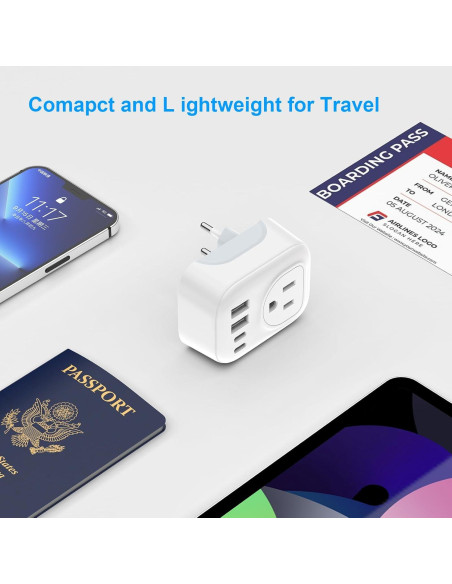 Adaptador de Enchufe de Viaje Europeo 6 en 1 Ouli SL-148US