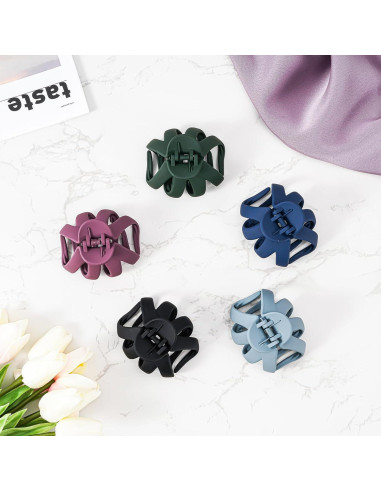 Garras de Cabello Antideslizantes Lolalet - Paquete de 5 Clips Multicolor