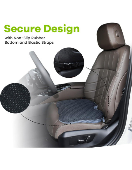 Cojín de Asiento Viscoelástico Dreamer Car QFC040-BK Negro