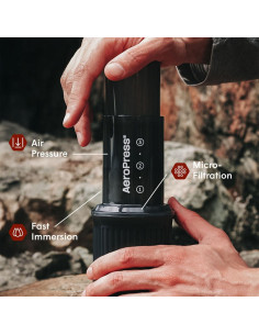 Cafetera AeroPress Go Gris - Prensa Francesa Portátil 317g 2