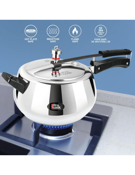 Olla a presión Milton 3L acero inoxidable con válvula de seguridad