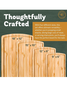 Set de 4 Tablas de Cortar de Bambú con Canal de Jugo - Bambusi 2