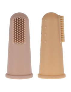 Cepillo de Dientes para Bebé Topgomes con Estuche - Silicona Grado Alimenticio, Paquete de 2