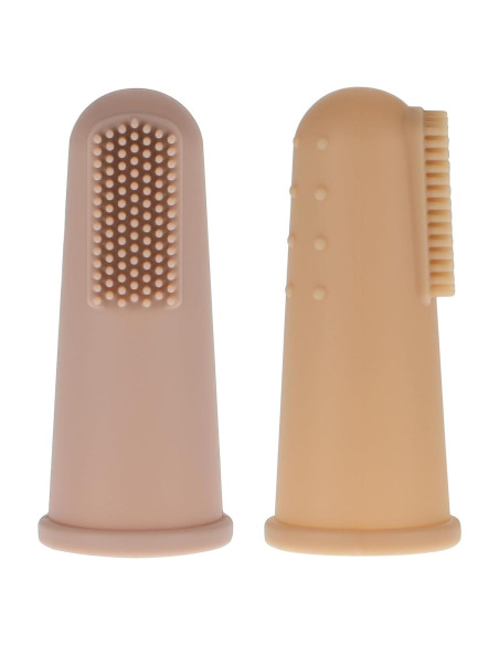 Cepillo de Dientes para Bebé Topgomes con Estuche - Silicona Grado Alimenticio, Paquete de 2