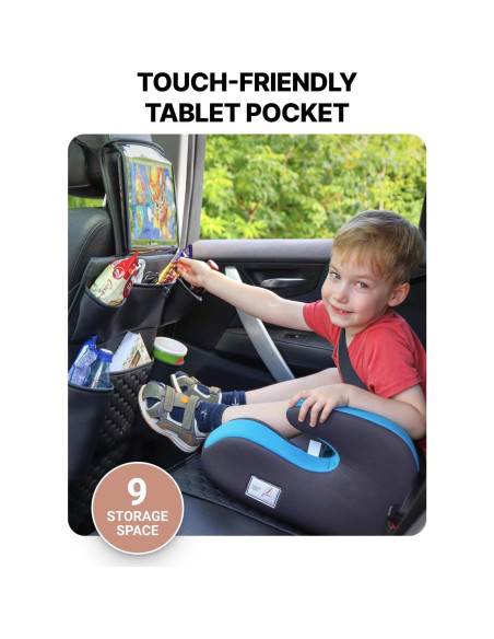 Organizador de Asiento Trasero Owleys - Cuero Sintético Negro