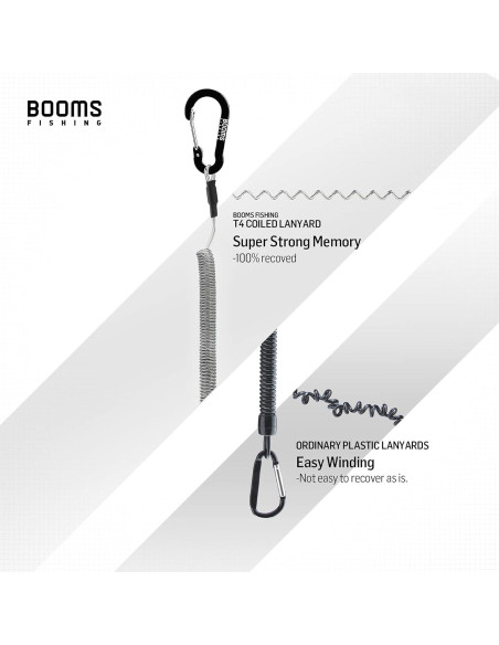 Cuerdas de Pesca Booms Fishing T04 con Mosquetón 6 Piezas