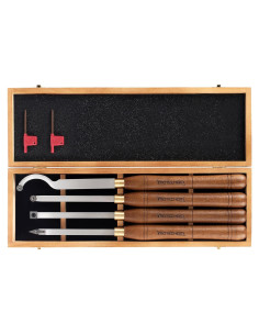 Juego de 4 Herramientas de Torneado IMOTECHOM con Caja de Madera