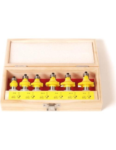 Conjunto de 6 Fresas Redondeadas Yonico 13621 1/2" (12.7 mm) Conjunto de 6 Fresas Redondeadas Yonico 13621 1/2" (12.7 mm)