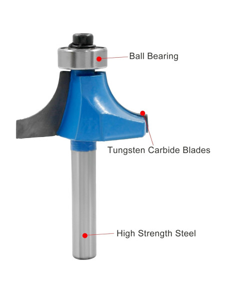 Fresa de Redondeo LDEXIN 22.23mm Vástago 6.35mm Azul