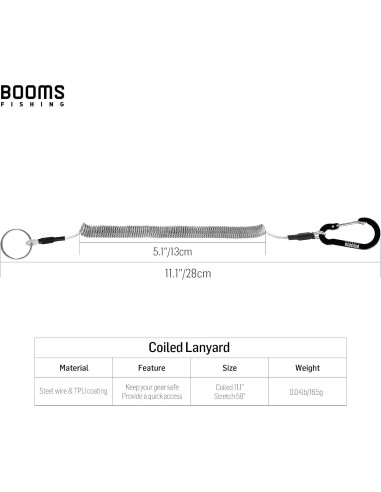 Cuerdas de Pesca Booms Fishing T04 con Mosquetón 6 Piezas