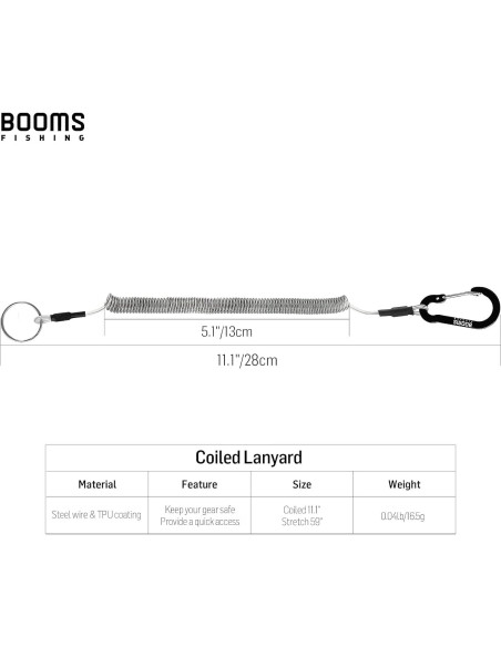 Cuerdas de Pesca Booms Fishing T04 con Mosquetón 6 Piezas