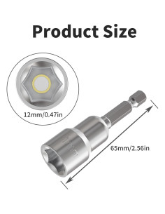 Juego de 2 Puntas Hexagonales 1/4" Skweawert 65mm CR-V 2