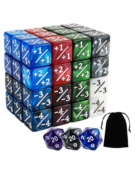 51 Piezas Dados Contadores MTG LAMJAM +1/+6 y -1/-6