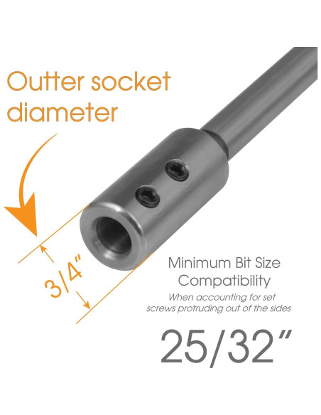 Extensión de broca Forstner 25.4 cm Peachtree 3/8"