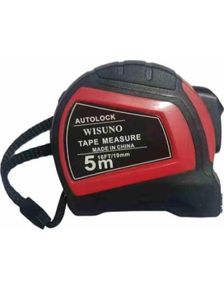 Cinta Métrica WISUNO 4.88 m Retráctil con Auto-Bloqueo