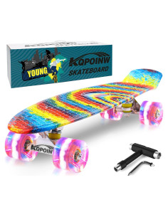 Patineta Kqpoinw 22 cm Mini Cruiser con Ruedas LED