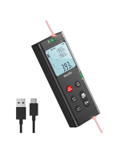 Medidor de Distancia Láser Doble Bauihr T205, 120m, Pantalla LCD