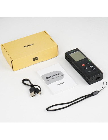 Medidor de Distancia Láser Doble Bauihr T205, 120m, Pantalla LCD