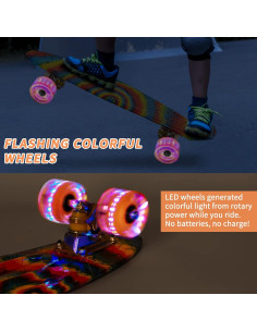Patineta Kqpoinw 22 cm Mini Cruiser con Ruedas LED 2