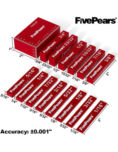 Bloques de Configuración de Aluminio 15 PCS FivePears