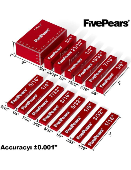 Bloques de Configuración de Aluminio 15 PCS FivePears