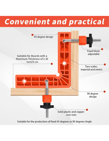 Abrazaderas de Esquina 90 Batidora - 12 Piezas Ajustables