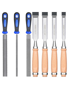 Juego de Cinceles y Limas GREBSTK - 9.5" y 12" - Acero Cr-V