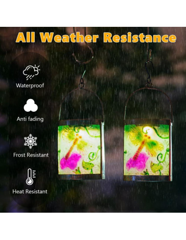 Linternas Solares Colgantes SUNNYSOLAR 2 Piezas Libélula
