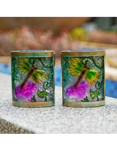 Linternas Solares Colgantes SUNNYSOLAR 2 Piezas Libélula