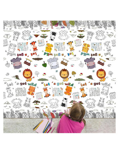 Póster para Colorear Gigante XEFINAL Mundo Animal 119x178 cm