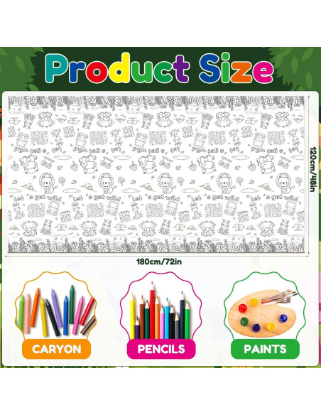 Póster para Colorear Gigante XEFINAL Mundo Animal 119x178 cm