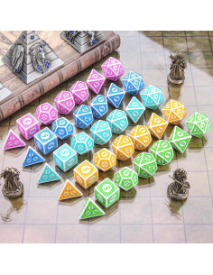 Dados Poliedricos Coyeekn 35 Piezas para DND y RPG 2